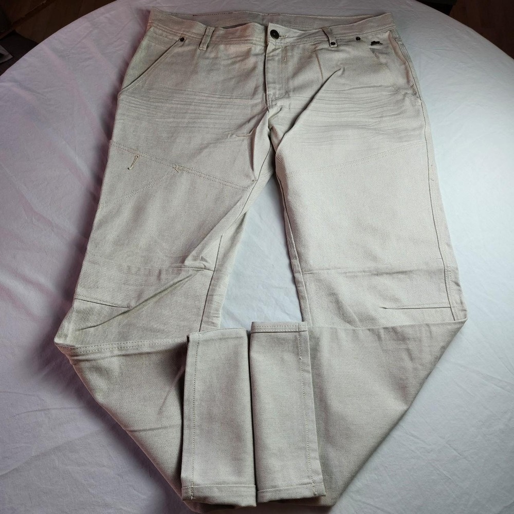 Andrew Tiziano AT Lab Mens White Denim Jeans Size 40 Vintage Baggy Skater Y2K